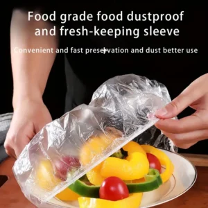 Plastic Bowl Covers 100pcs Elastic Reusable, Shower Caps for Sourdough Bread Proofing, Outdoor Food Covers to keep Bugs Away, Stretch Bowl Covers for Outside, Rising, Fly, Picnic, Fridge