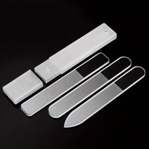 3pcs Glass Nail Files for Natural Nails (Buffing) with case, Nano Crystal Nail Filer Professional Washable Reusable for Nail Art, Manicure Tools Kit for Acrylic Nail Care, Gift for Women and Girls