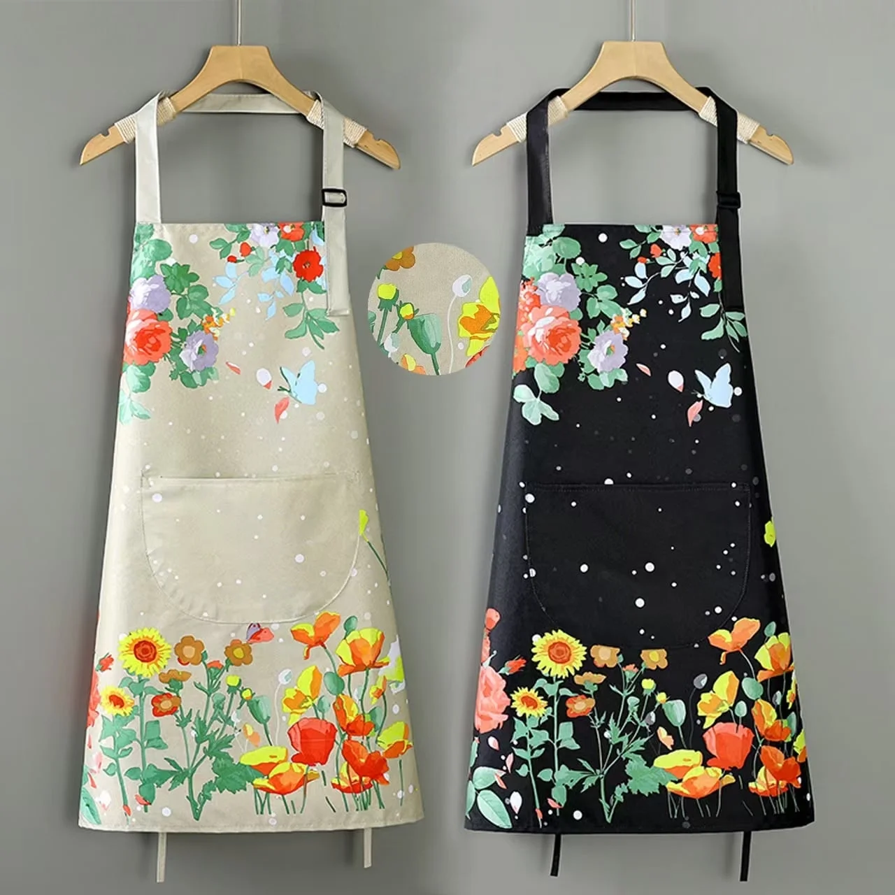2Pcs Kitchen Apron Breathable PVC Oil Proof and Splashes Proof Suitable for Cooking and Serving Tasks