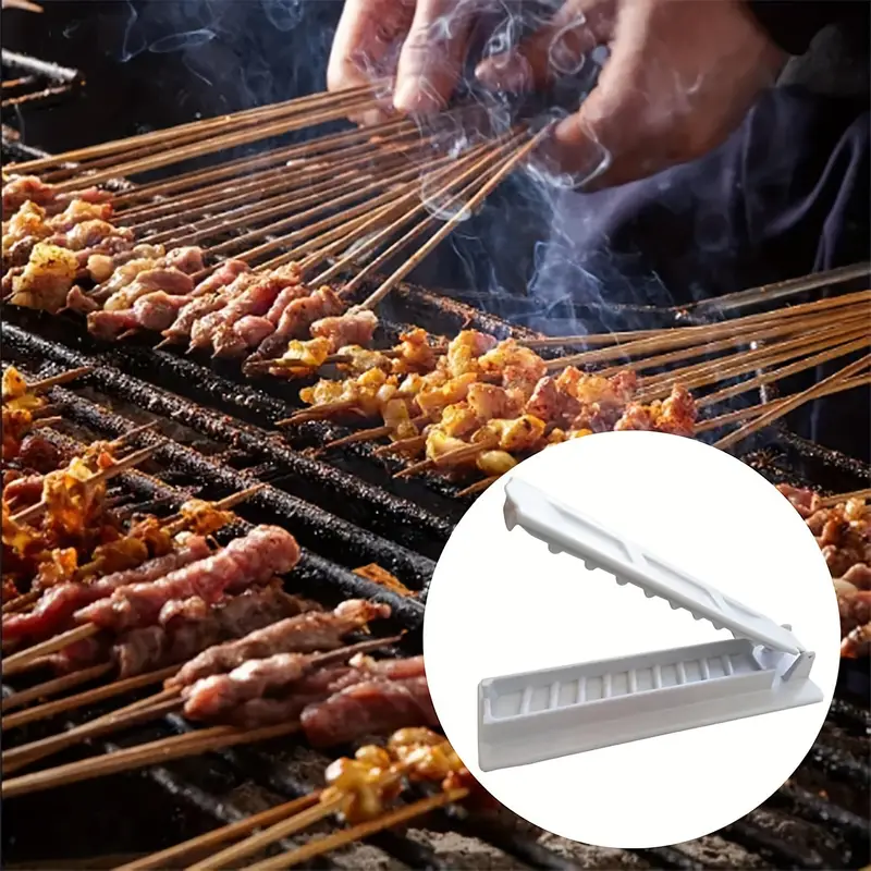 Kebab Maker Mold Plastic Press Barbecue Meat Skewer Kebab for BBQ (White) - Image 7
