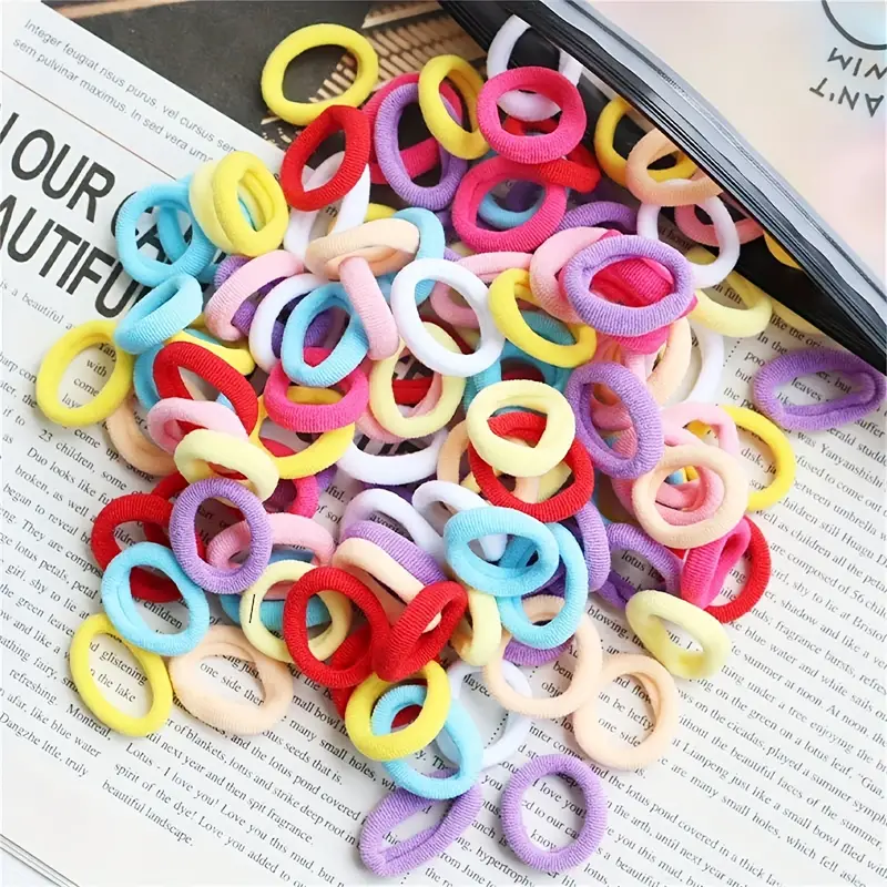 200 PCS Colorful Soft Mini Hair Ties Kit for Kids, Small Rubber Hair Bands Elastic Ponytail Holders Ties for Little Girl Hair Accessories