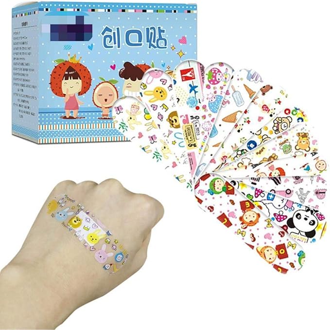 Cartoon Bandages 120Pcs Adhesive Bandages Disposable Waterproof Transparent Animals Stickers for Kids