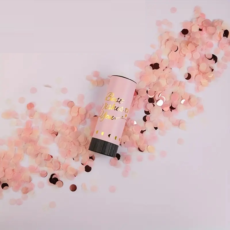 Confetti Poppers Party Cannon 2pcs Small Party Poppers Confetti Cannon for Eid, Wedding, Birthday, Graduation, Baby Shower, Anniversary, New Year's Party Celebrations Supplies Paper Poppers - Image 4