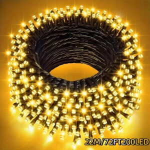 Direct String Lights Plug in 22 m 200 LED String Light with 8 Modes Timer Function Green Wire IP44 Waterproof for Ramadan, Eid and Special Occasions Party Decoration