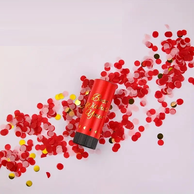 Confetti Poppers Party Cannon 2pcs Small Party Poppers Confetti Cannon for Eid,Wedding, Birthday, Graduation, Baby Shower, Anniversary, New Year's Party Celebrations Supplies Paper Poppers - Image 2