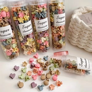 50pcs Small Hair Claw Clips for Girls and Women, Cute Flower Tiny Claw Clips for Thin Hair Assorted Color Hair Styling Accessories