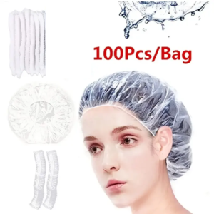 100-Piece Shower Cap Set Clear
