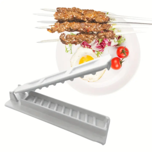 Kebab Maker Mold Plastic Press Barbecue Meat Skewer Kebab for BBQ (White)