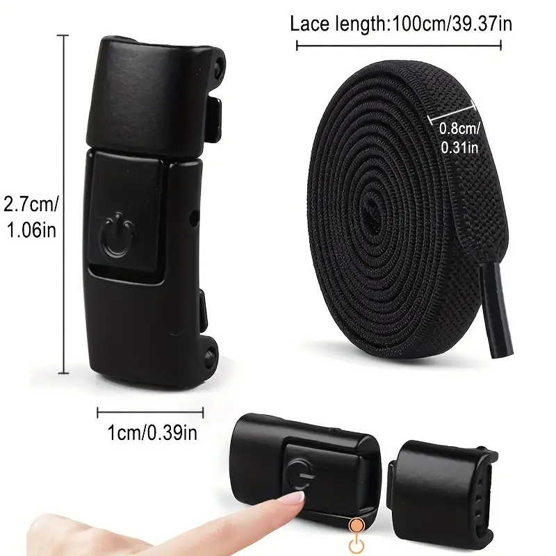1 Pair Free-Tie Shoelaces Set, 2pcs Elastic Shoelaces & 2pcs Shoelaces Buckles for Shoes - Image 3