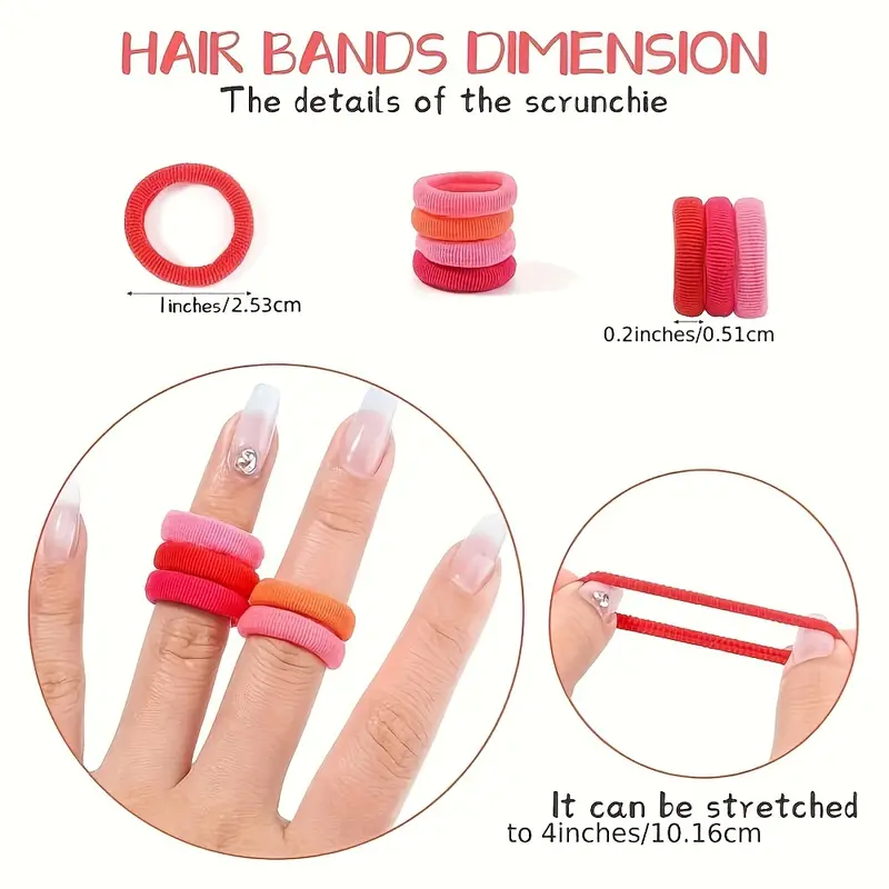 200 PCS Colorful Soft Mini Hair Ties Kit for Kids, Small Rubber Hair Bands Elastic Ponytail Holders Ties for Little Girl Hair Accessories - Image 5