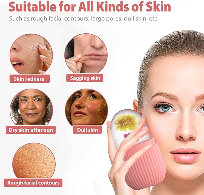 Face Ice Roller & Face Massager Facial Beauty Skin Care Tools for Face Eyes Remove Fine Lines Shrink Pores Reduce Acne and Lubricate Skin - Image 5