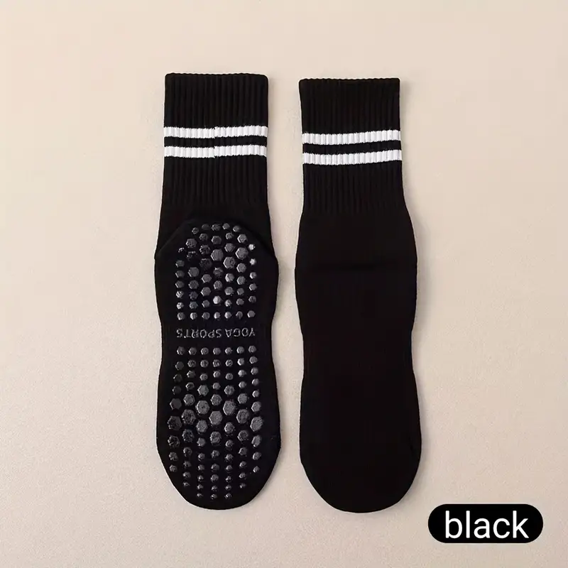 3 Pairs Pilates Socks with Grips for Women, Yoga Barre Socks, Non-Slip Socks for Workout Athletic Socks - Image 2