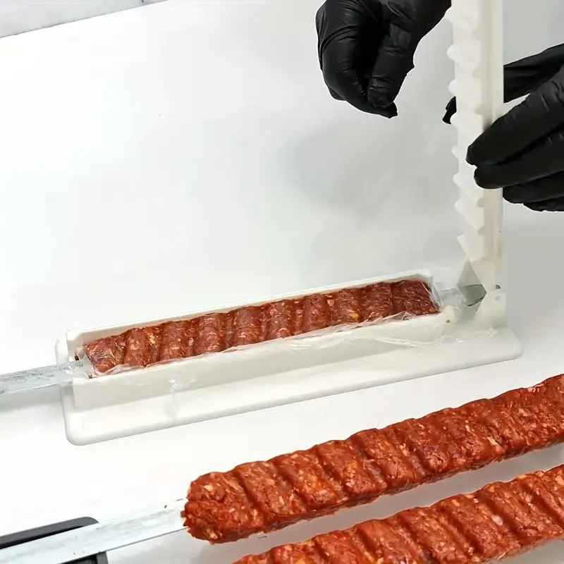 Kebab Maker Mold Plastic Press Barbecue Meat Skewer Kebab for BBQ (White) - Image 2