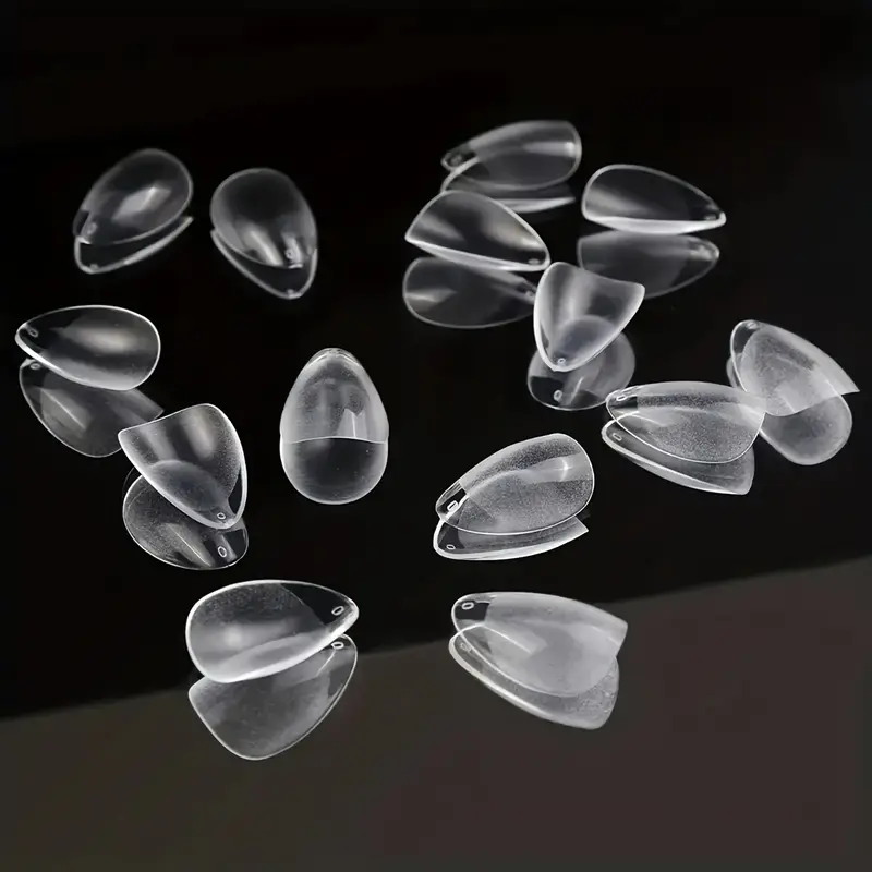 120PCS Short Almond Gel Nail Tips, Clear Fake Nails, 12 Sizes Full Cover Soft Acrylic Press - On Nail Extensions, No C Curve, DIY Manicure at Home - Image 4