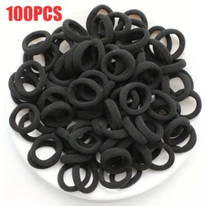 100pcs Small Elastic Hair Bands for Girls - Solid Color Polyester Ponytail Holders, Casual All-Season Hair Ties, Daily Use Rubber Scrunchie Hair Accessories for Teens