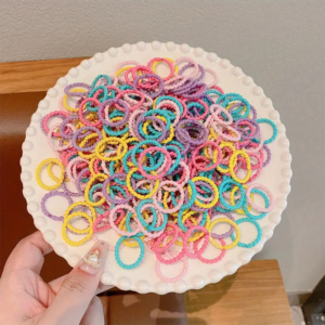 100 PCS Multicolor Mini Hair Ties for Girl