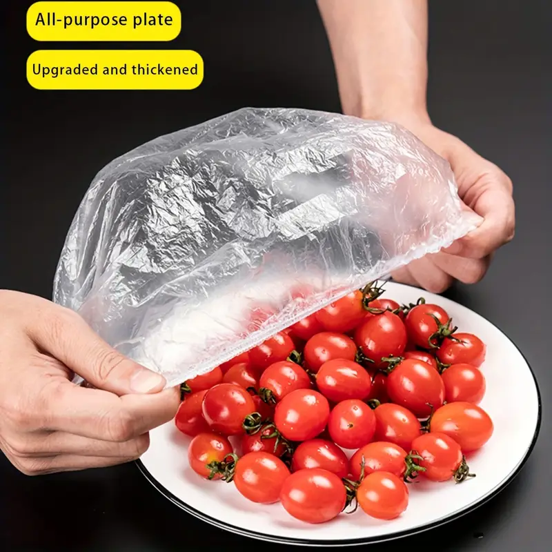 Plastic Bowl Covers 100pcs Elastic Reusable, Shower Caps for Sourdough Bread Proofing, Outdoor Food Covers to keep Bugs Away, Stretch Bowl Covers for Outside, Rising, Fly, Picnic, Fridge - Image 4