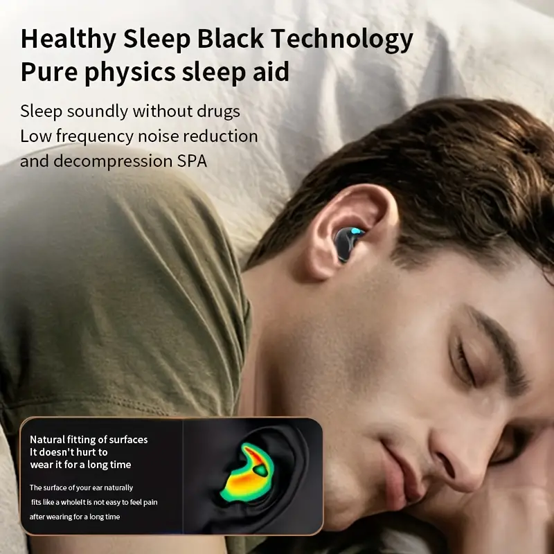 Invisible Earbuds Bluetooth Wireless Headphones with Charging Case Black Chipset - Image 9