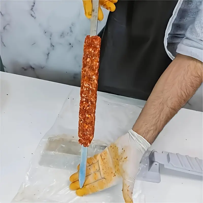 Kebab Maker Mold Plastic Press Barbecue Meat Skewer Kebab for BBQ (White) - Image 4