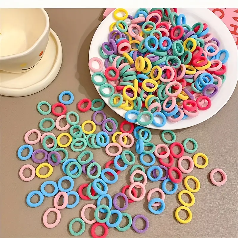 200 PCS Colorful Soft Mini Hair Ties Kit for Kids, Small Rubber Hair Bands Elastic Ponytail Holders Ties for Little Girl Hair Accessories - Image 3
