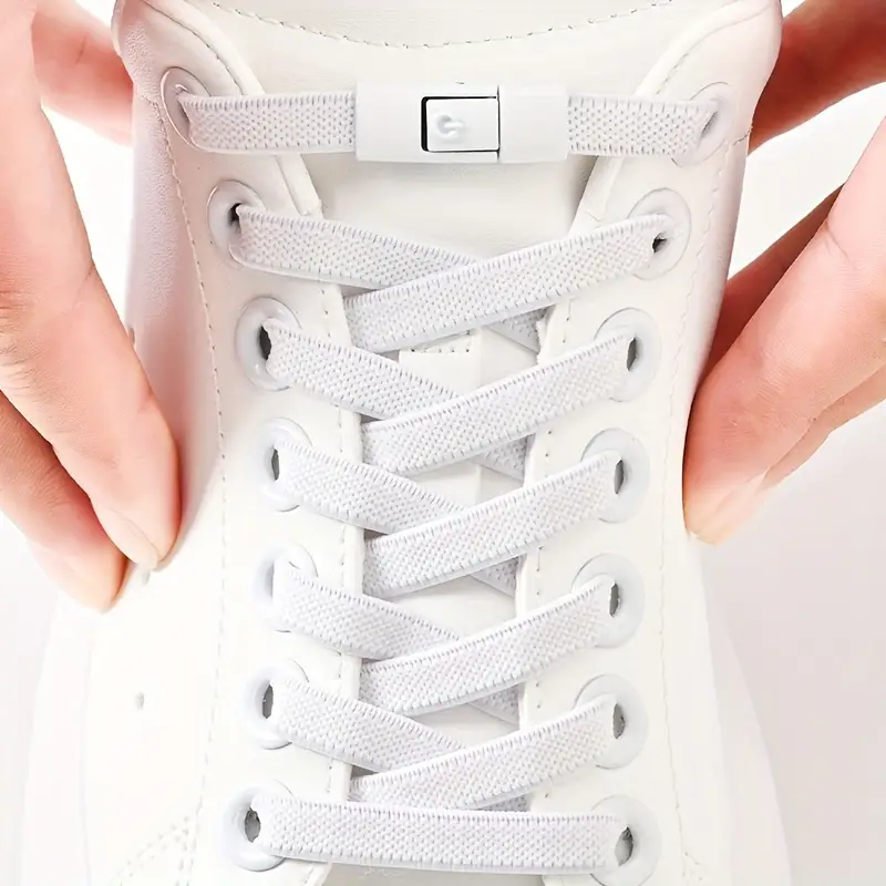 1 Pair Free-Tie Shoelaces Set, 2pcs Elastic Shoelaces & 2pcs Shoelaces Buckles for Shoes - Image 2