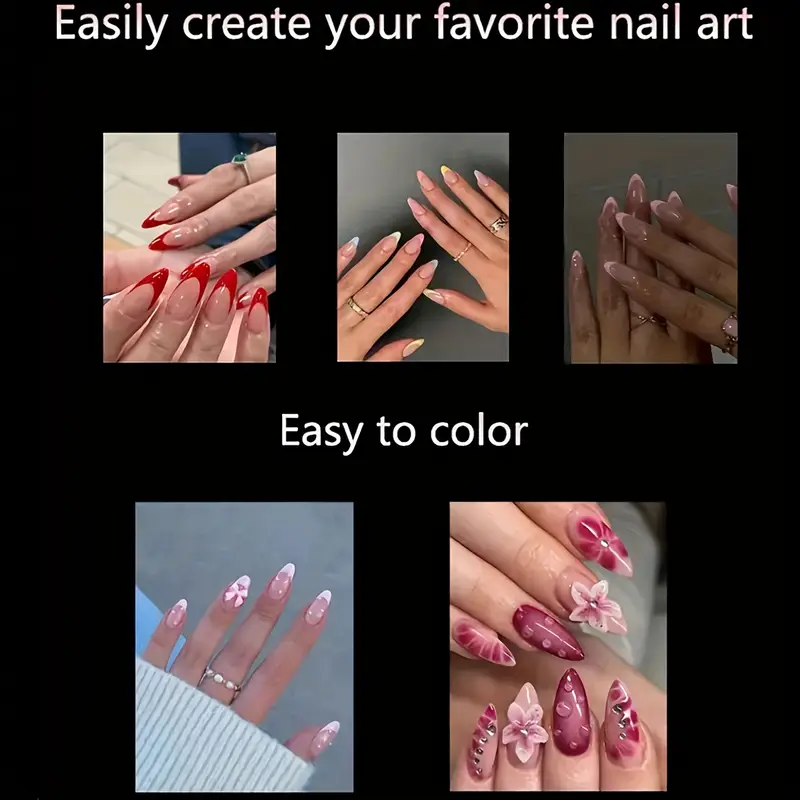 120PCS Short Almond Gel Nail Tips, Clear Fake Nails, 12 Sizes Full Cover Soft Acrylic Press - On Nail Extensions, No C Curve, DIY Manicure at Home - Image 3