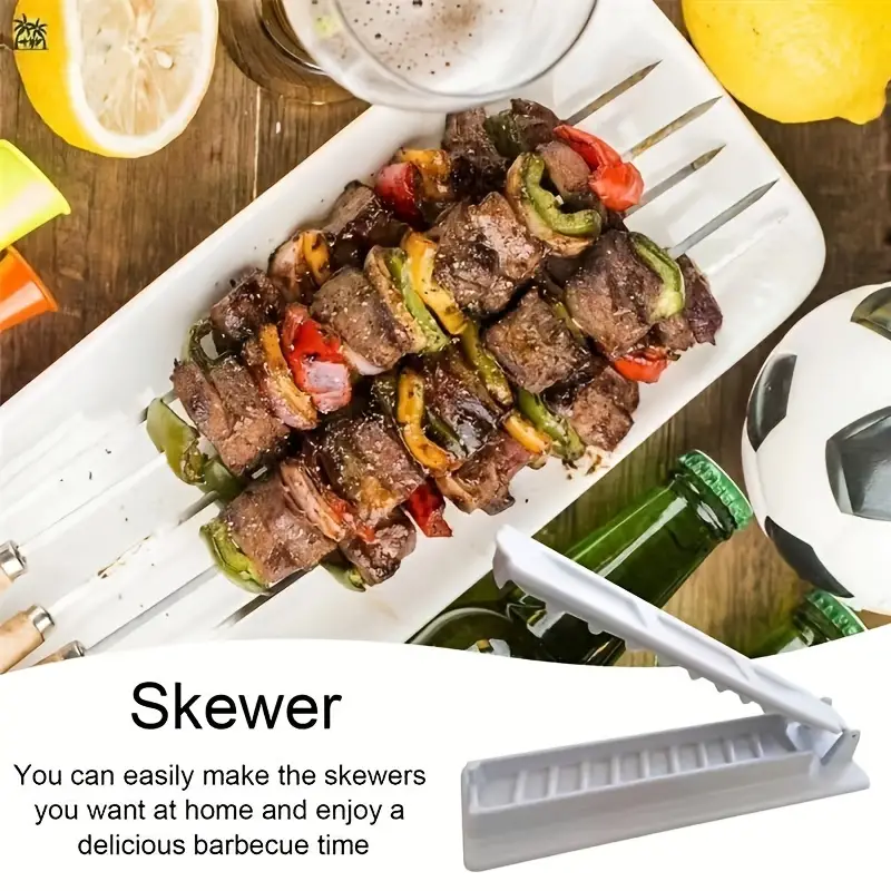 Kebab Maker Mold Plastic Press Barbecue Meat Skewer Kebab for BBQ (White) - Image 6