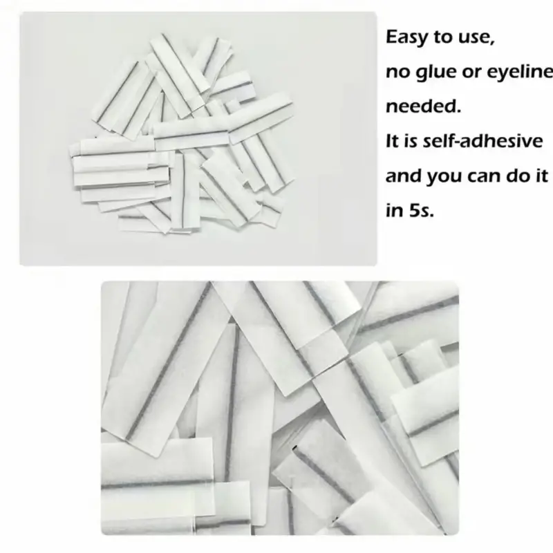 40 Pieces Self Adhesive Lash Strips for Fake Eyelashes No Glue Apply Self Adhesive Eyeliner Lashes Strips Waterproof Natural Look - Image 4
