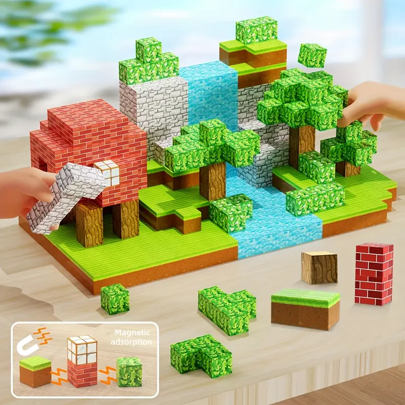 Magnetic Blocks |100PCS Magnetic Building Cube Game, Constructions Toys for Boys & Girls Age 3-4, 5 6 7 8 9 10, STEM Montessori Stacking Toy, Sensory Tiles Building Birthday for Kids - Image 11