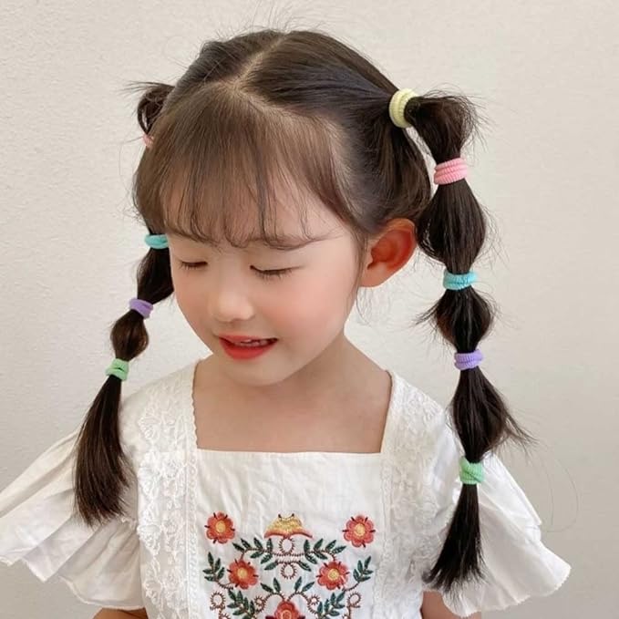 200 PCS Colorful Soft Mini Hair Ties Kit for Kids, Small Rubber Hair Bands Elastic Ponytail Holders Ties for Little Girl Hair Accessories - Image 2