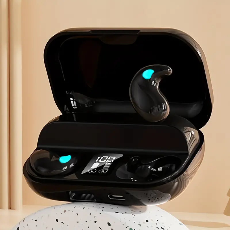 Invisible Earbuds Bluetooth Wireless Headphones with Charging Case Black Chipset - Image 7