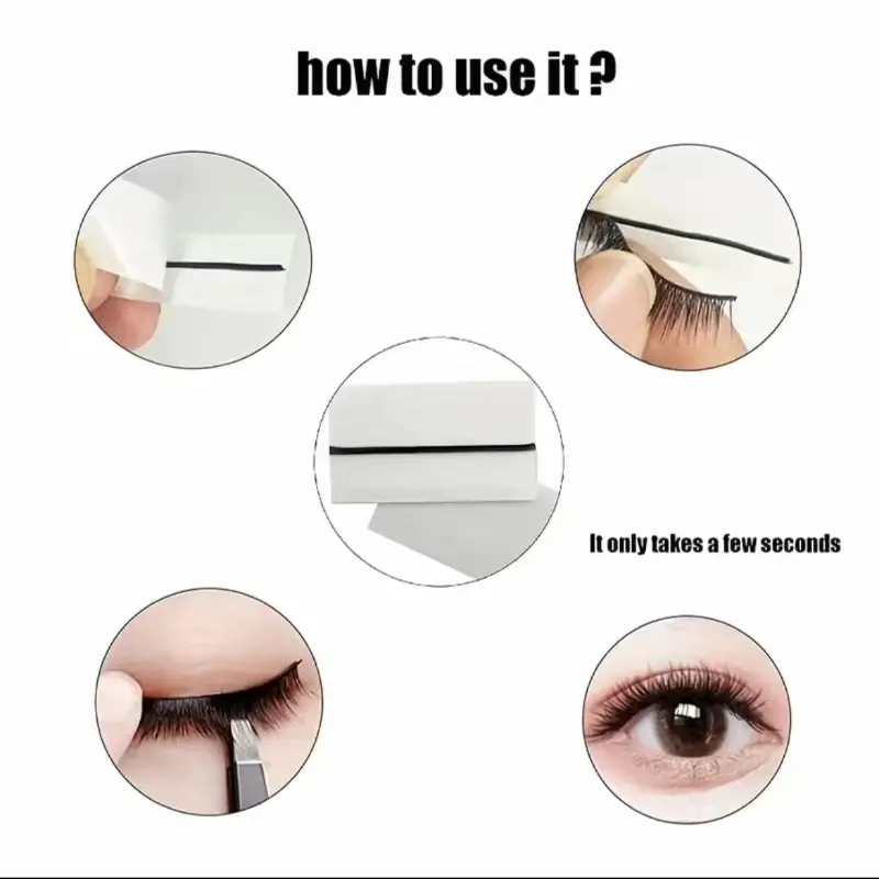 40 Pieces Self Adhesive Lash Strips for Fake Eyelashes No Glue Apply Self Adhesive Eyeliner Lashes Strips Waterproof Natural Look - Image 3