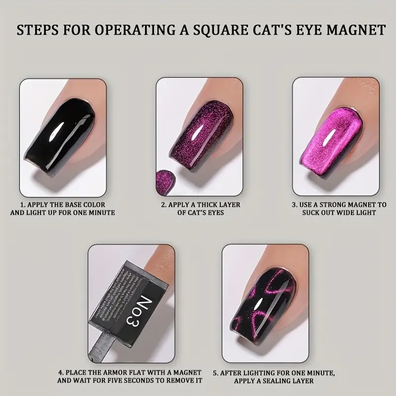 5-Piece Nail Magnet Set for Cat Eye Gel Polish, Professional Salon Quality Tools with Strong Magnetic Attraction, Heart & Wave Shaping Design Accessories Kit for Quick and Easy Nail Art. - Image 2
