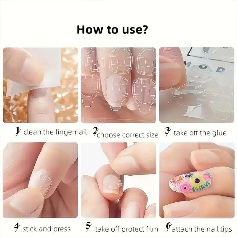240 Pcs Thin Breathable Adhesive Tabs Fake Nail Glue Sticker 10 Sheets Super Sticky Double Sided Tips (Germany Jelly Gel) Flexible for Acrylic False Nails Manicure Tape (240 Pcs) - Image 3