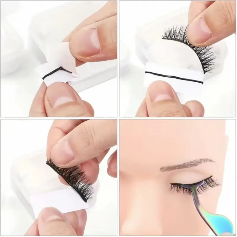 40 Pieces Self Adhesive Lash Strips for Fake Eyelashes No Glue Apply Self Adhesive Eyeliner Lashes Strips Waterproof Natural Look - Image 2