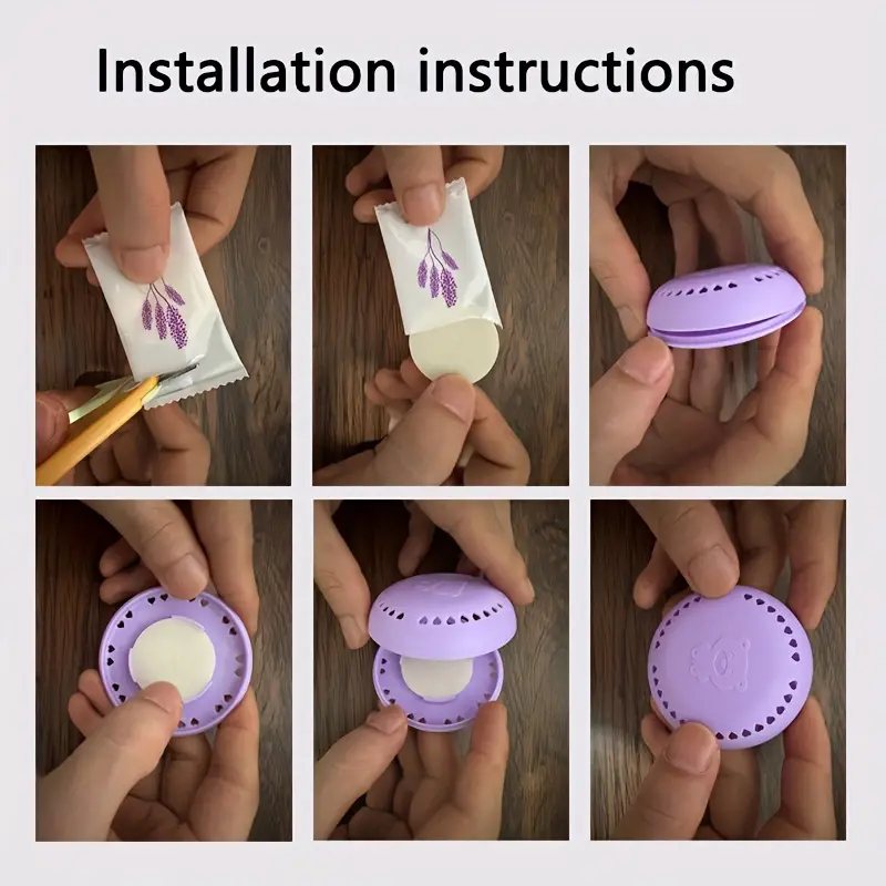 10pcs Lavender Scented Air Freshener Tablets - Long-Lasting Odor Eliminator for Home, Car, Bathroom, Closet & Wardrobe - Compressed Solid Deodorizer with Extra Shell - Image 2