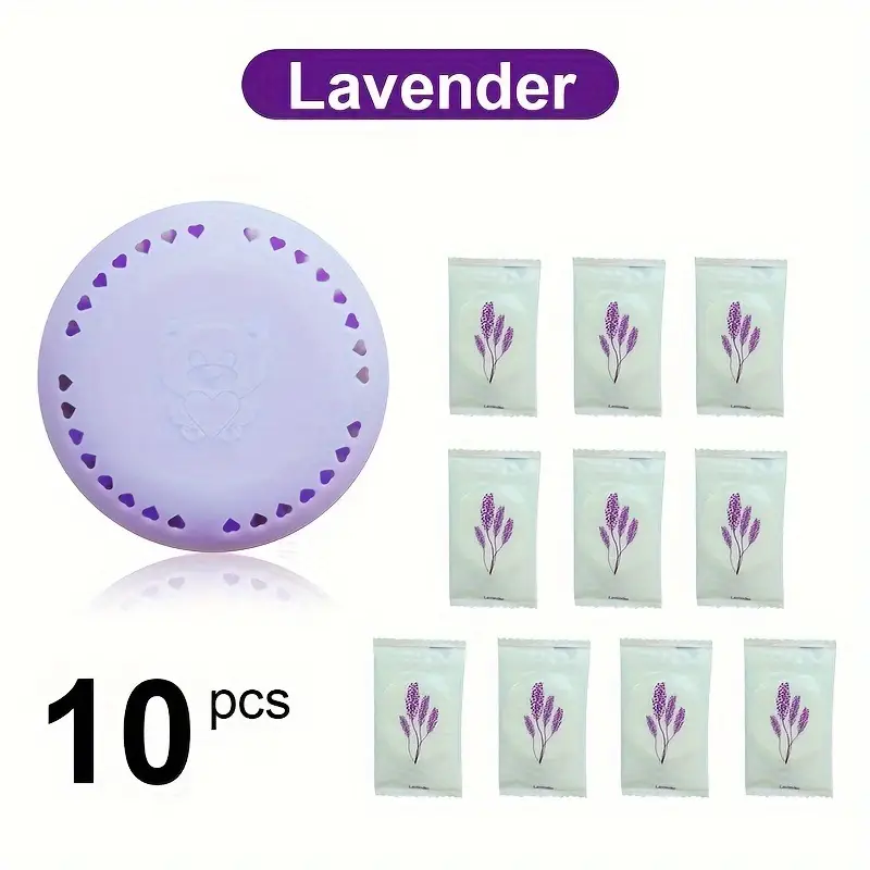 10pcs Lavender Scented Air Freshener Tablets - Long-Lasting Odor Eliminator for Home, Car, Bathroom, Closet & Wardrobe - Compressed Solid Deodorizer with Extra Shell
