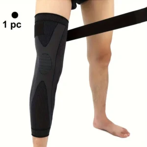 1pcs Enhanced Dual Strap Knee Support Sleeves - Compression Full Leg Wrap for Arthritis, Running & Fitness