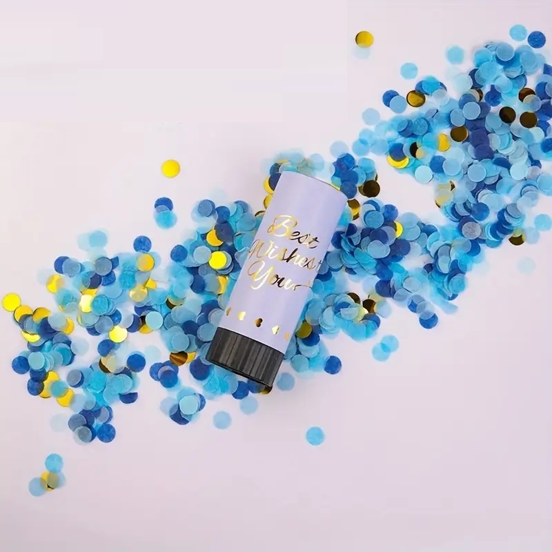Confetti Poppers Party Cannon 2pcs Small Party Poppers Confetti Cannon for Eid, Wedding, Birthday, Graduation, Baby Shower, Anniversary, New Year's Party Celebrations Supplies Paper Poppers - Image 2