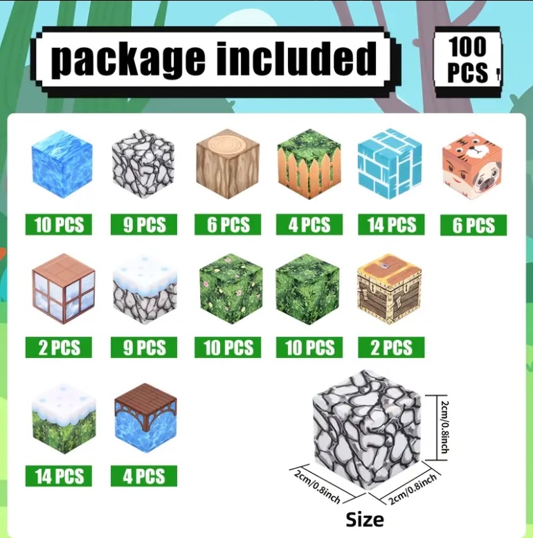Magnetic Blocks |100PCS Magnetic Building Cube Game, Constructions Toys for Boys & Girls Age 3-4, 5 6 7 8 9 10, STEM Montessori Stacking Toy, Sensory Tiles Building Birthday for Kids - Image 12